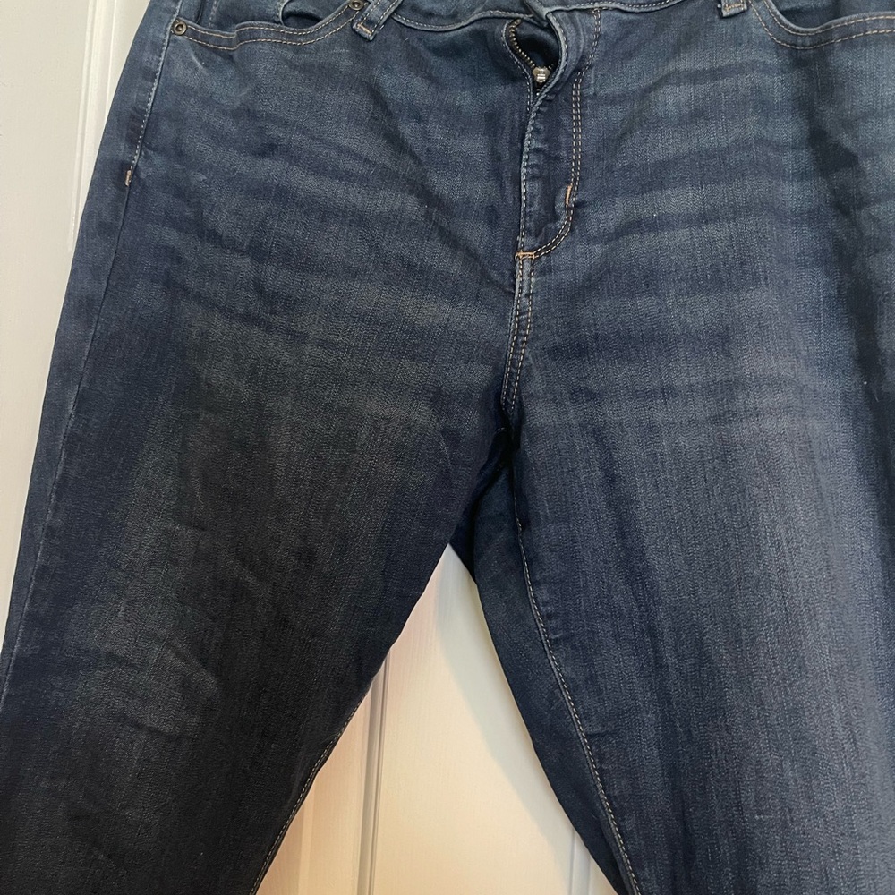 Sonoma Women Slim Straight Dark Indigo Jeans 18 Short - Picture 2 of 3